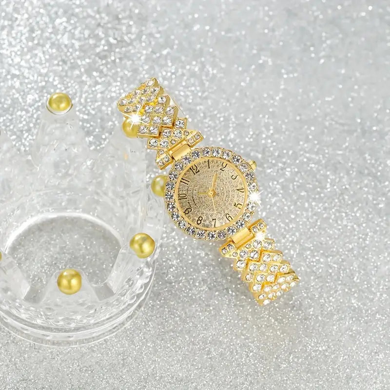 Luxe Radiance Gold Watch &amp; Bracelet Set | Gold