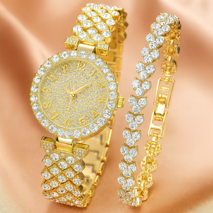 Luxe Radiance Gold Watch &amp; Bracelet Set | Gold