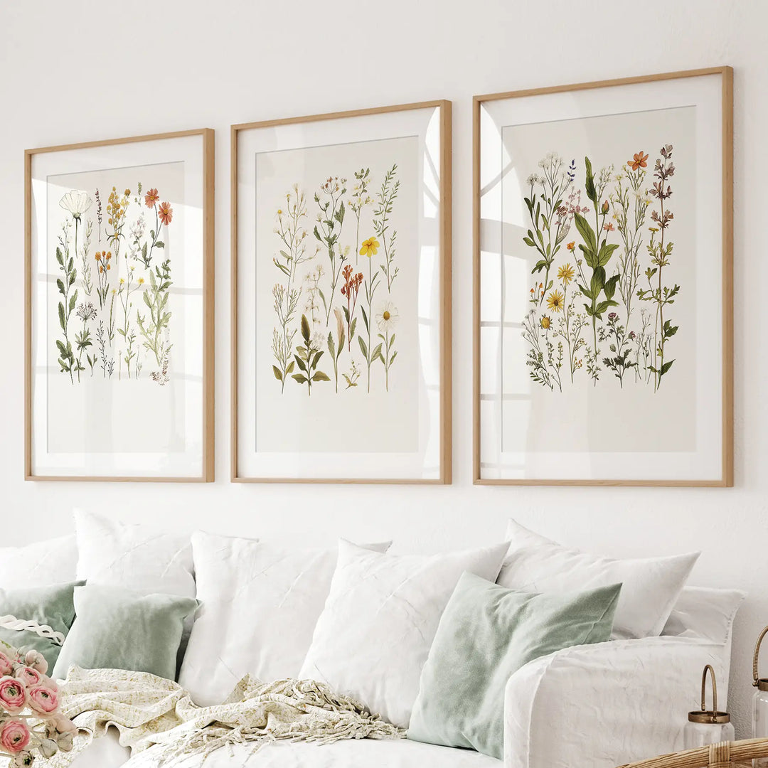 Watercolor Wildflower Floral Nursery Wall Art Set