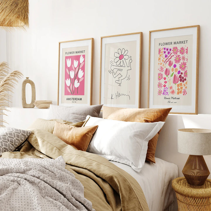 Keith Haring &amp; Matisse Pink Set of 3 Prints