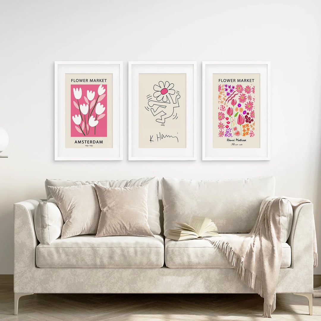 Keith Haring &amp; Matisse Pink Set of 3 Prints