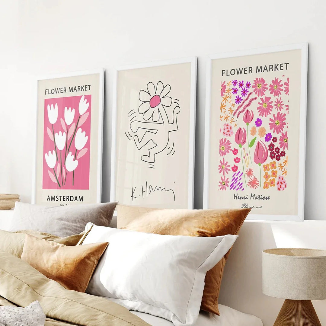 Keith Haring &amp; Matisse Pink Set of 3 Prints