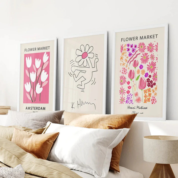 Keith Haring &amp; Matisse Pink Set of 3 Prints