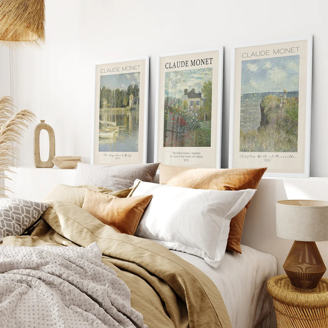 Claude Monet 3 Piece Wall Art Set | Vintage Landscape Prints