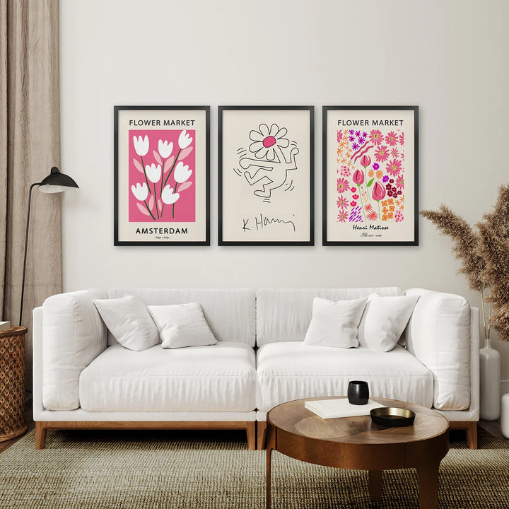 Keith Haring &amp; Matisse Pink Set of 3 Prints
