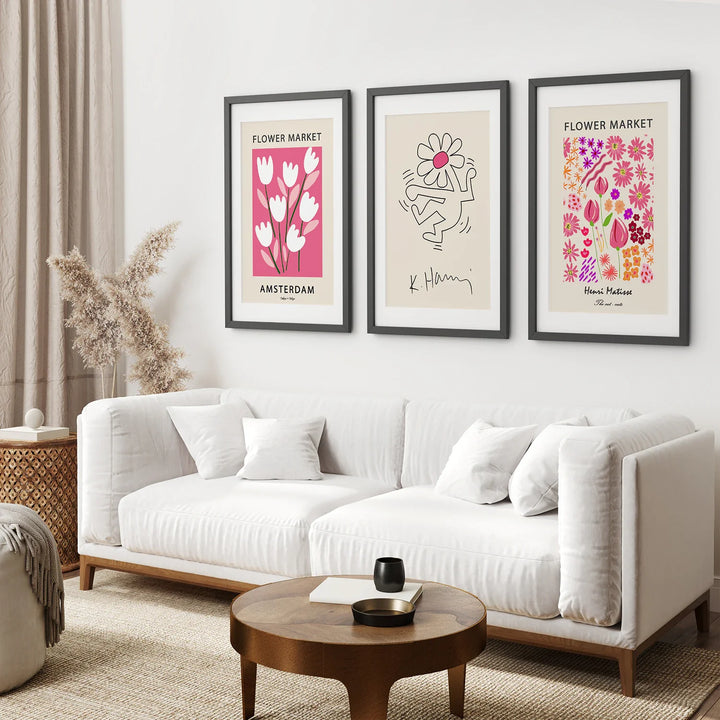 Keith Haring &amp; Matisse Pink Set of 3 Prints