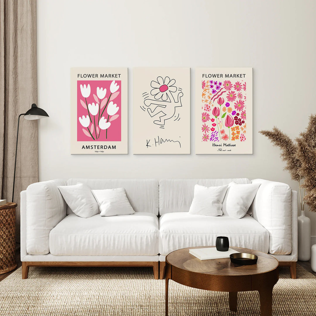 Keith Haring &amp; Matisse Pink Set of 3 Prints