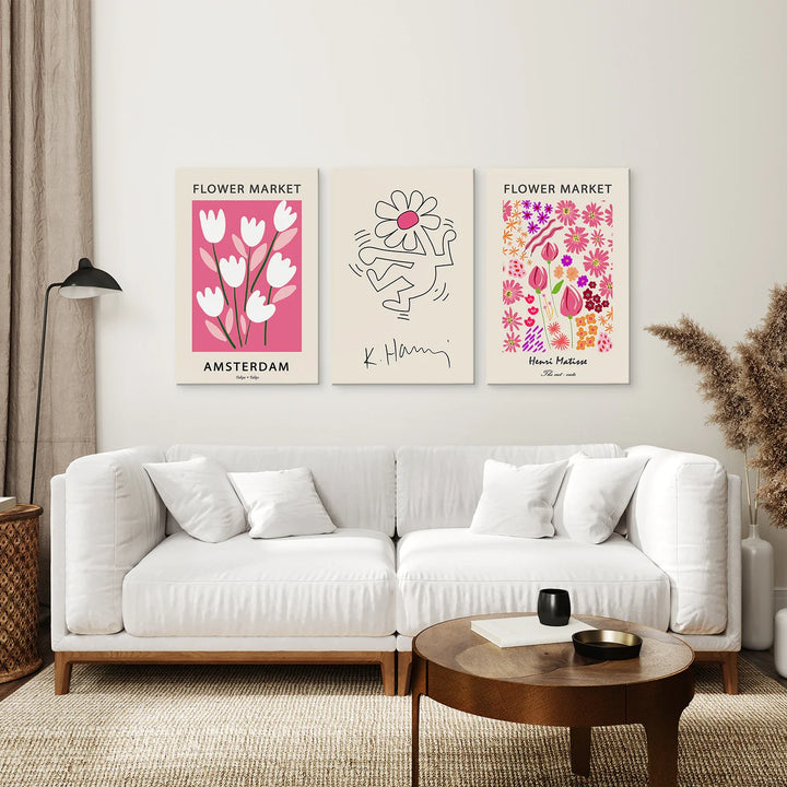 Keith Haring &amp; Matisse Pink Set of 3 Prints