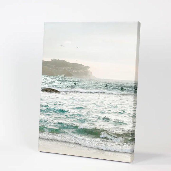 Nautical Coastline Photo. Ocean Waves and Rocks Print