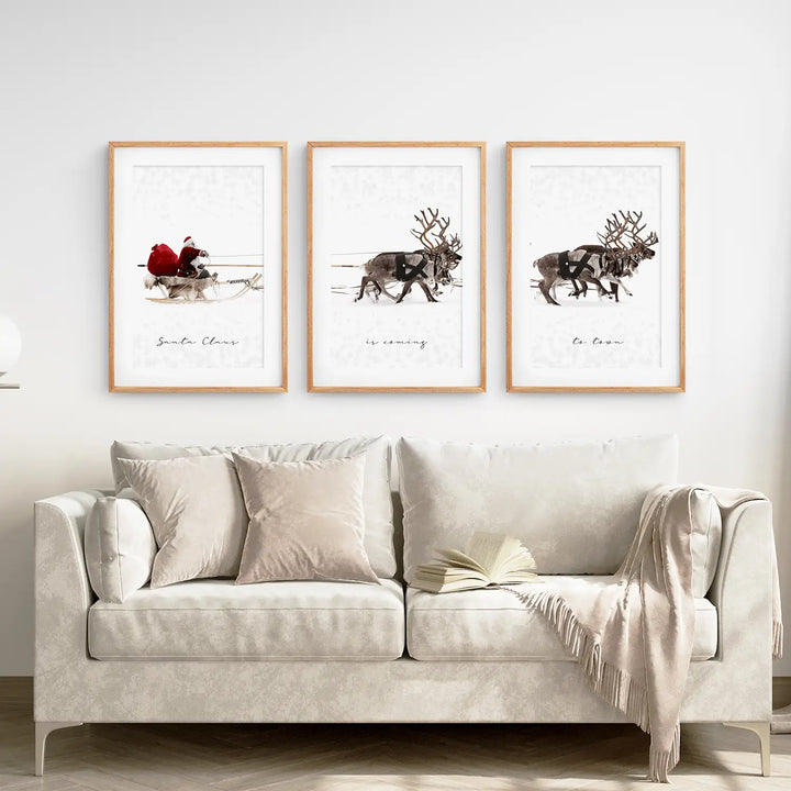 Christmas Santa Claus With a Sleigh Art Set