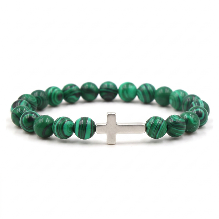 Forest Green Cross Bracelet