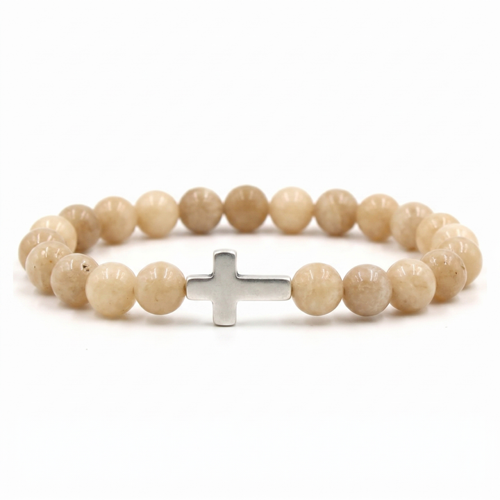 Bone Beige Cross Bracelet